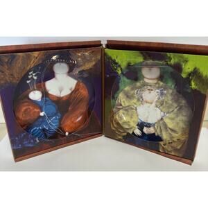 Arte de Café Plate Set Tete Marella Limited Collection Stamped 7.75"D SET OF 2